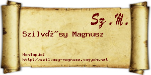 Szilvásy Magnusz névjegykártya